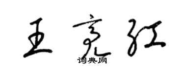 梁锦英王亮红草书个性签名怎么写