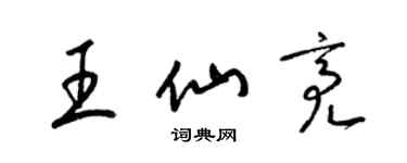 梁锦英王仙亮草书个性签名怎么写