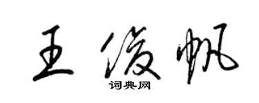 梁锦英王俊帆草书个性签名怎么写