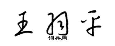 梁锦英王羽平草书个性签名怎么写