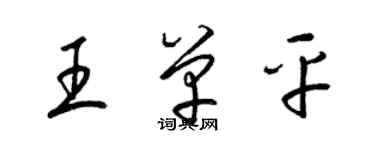 梁锦英王单平草书个性签名怎么写