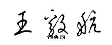 梁锦英王毅航草书个性签名怎么写