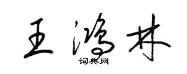 梁锦英王鸿林草书个性签名怎么写