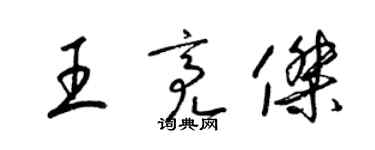 梁锦英王亮杰草书个性签名怎么写