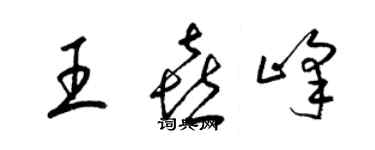 梁锦英王喜峰草书个性签名怎么写