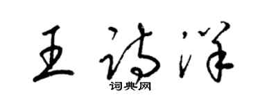 梁锦英王诗洋草书个性签名怎么写
