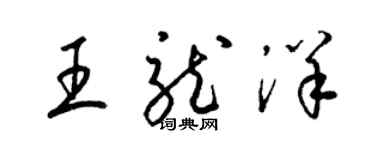 梁锦英王龙洋草书个性签名怎么写