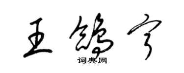梁锦英王鸽宁草书个性签名怎么写