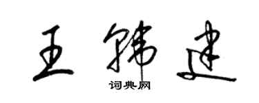梁锦英王韩建草书个性签名怎么写