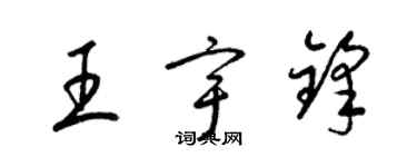 梁锦英王宇锋草书个性签名怎么写
