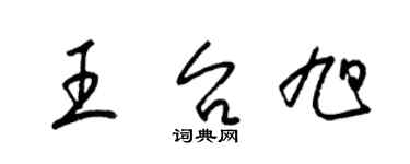 梁锦英王台旭草书个性签名怎么写