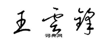 梁锦英王云锋草书个性签名怎么写