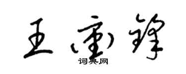 梁锦英王冲锋草书个性签名怎么写