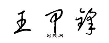 梁锦英王甲锋草书个性签名怎么写