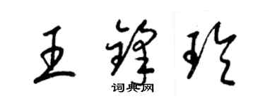 梁锦英王锋玲草书个性签名怎么写