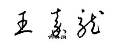 梁锦英王嘉龙草书个性签名怎么写