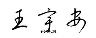 梁锦英王宇安草书个性签名怎么写