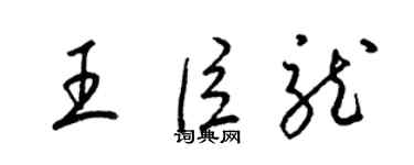 梁锦英王臣龙草书个性签名怎么写