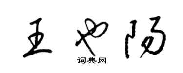 梁锦英王也阳草书个性签名怎么写
