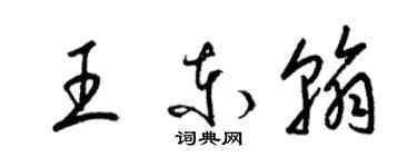 梁锦英王东翰草书个性签名怎么写