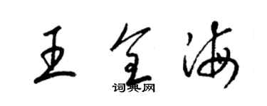 梁锦英王全海草书个性签名怎么写