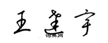 梁锦英王达宇草书个性签名怎么写