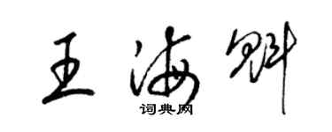 梁锦英王海魁草书个性签名怎么写