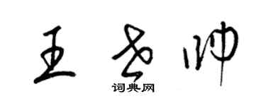 梁锦英王世帅草书个性签名怎么写