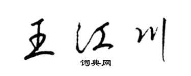 梁锦英王江川草书个性签名怎么写