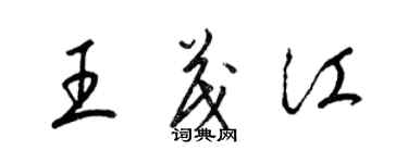 梁锦英王茂江草书个性签名怎么写
