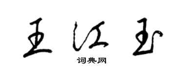 梁锦英王江玉草书个性签名怎么写