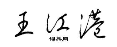 梁锦英王江港草书个性签名怎么写