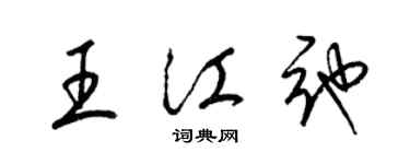 梁锦英王江弛草书个性签名怎么写