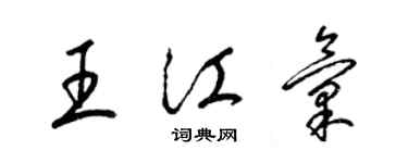 梁锦英王江汇草书个性签名怎么写