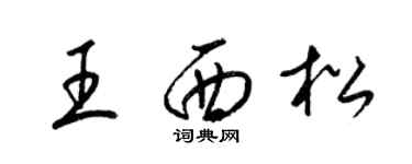 梁锦英王西松草书个性签名怎么写