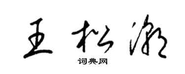 梁锦英王松潮草书个性签名怎么写
