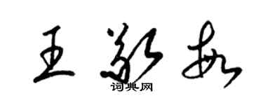 梁锦英王敬敏草书个性签名怎么写