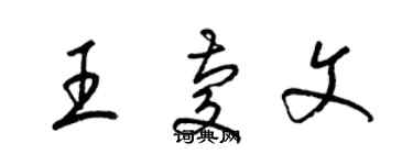 梁锦英王庆文草书个性签名怎么写
