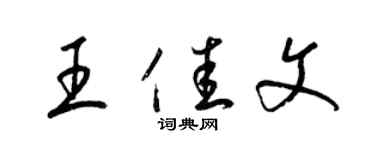 梁锦英王佳文草书个性签名怎么写