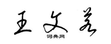 梁锦英王文若草书个性签名怎么写