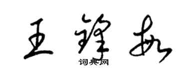 梁锦英王锋敏草书个性签名怎么写