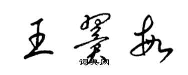 梁锦英王翼敏草书个性签名怎么写