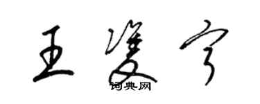 梁锦英王双宁草书个性签名怎么写