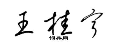 梁锦英王桂宁草书个性签名怎么写