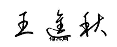 梁锦英王进秋草书个性签名怎么写