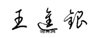 梁锦英王进银草书个性签名怎么写