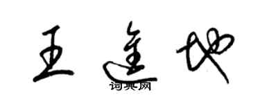 梁锦英王进地草书个性签名怎么写