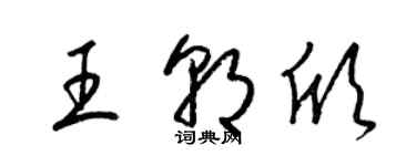 梁锦英王朝欣草书个性签名怎么写
