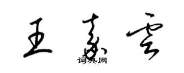 梁锦英王嘉云草书个性签名怎么写