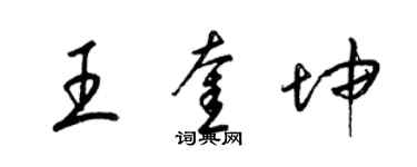梁锦英王奎坤草书个性签名怎么写